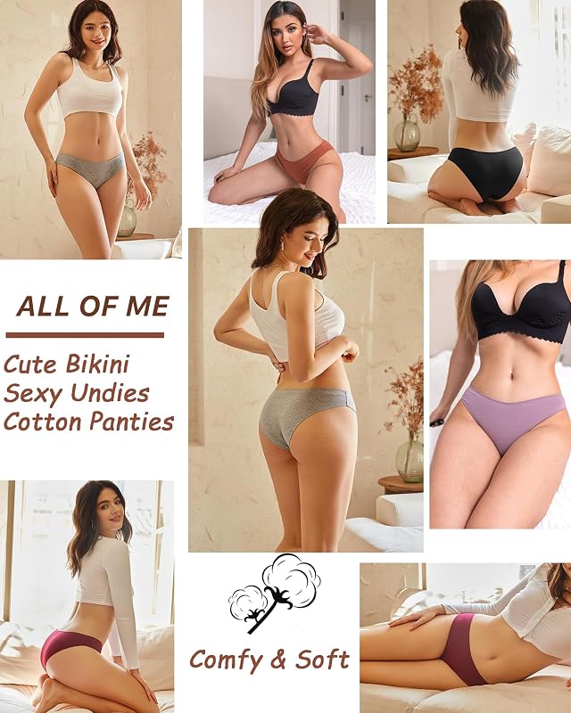 6er Pack Unterhosen Damen Baumwolle Unterwäsche Frauen Set Cotton Panties Slips Mehrpack Hipster Atmungsaktiv S-XL