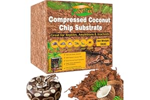 ZeeDix 10LBS Coconut Husk Chip Substrate for Reptiles, 72QT Compressed Organic Coco Coir Chips for Snake Habitat, Reptile Bedding for Ball Python, Tortoises, Geckos, Lizards Terrarium Tanks