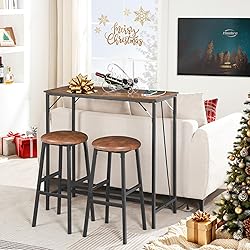 HOOBRO Bar Table with Charging Station, Rectangular