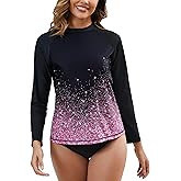 Halcurt Women's Long Sleeve Rash Guard Swim Shirts Quick Dry UPF50+ UV Sun Protection Swimsuit Top