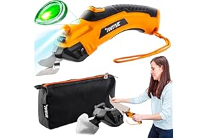 ANTIVE Electric Scissors for Cutting Fabric, Cardboard & Plastic – Rechargeable Cordless Electric Scissors Cutter with 2 Blades – Ideal for Crafting, Box Shredding & Tailoring (Pro model New 2025)