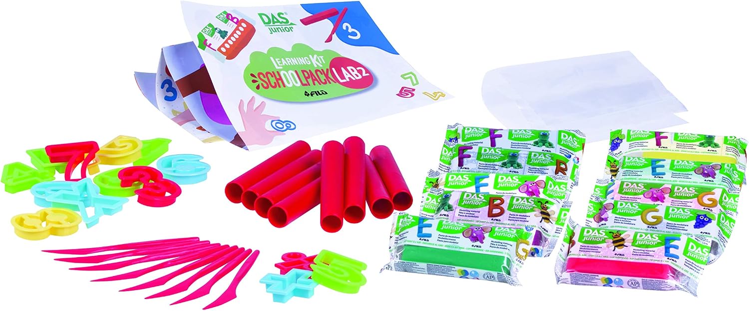 DAS Junior Schoolpack Lab Air-Hardening Modelling Clay Numbers, Accessories, Guides and Set, For Schools and Art Classes - Image 3