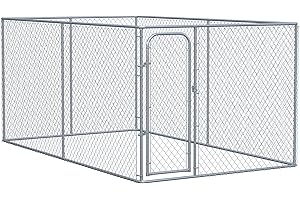 PawHut 99 Sq. Ft. Dog Playpen Outdoor, Walk-in Dog Run Kennel Puppy Exercise Pen with Galvanized Steel Frame, for Small and M