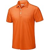 TACVASEN Mens Polo Shirts with Pocket Mens Golf Shirt Short Sleeve Performance Dry Fit Golf Work Athletic Polos