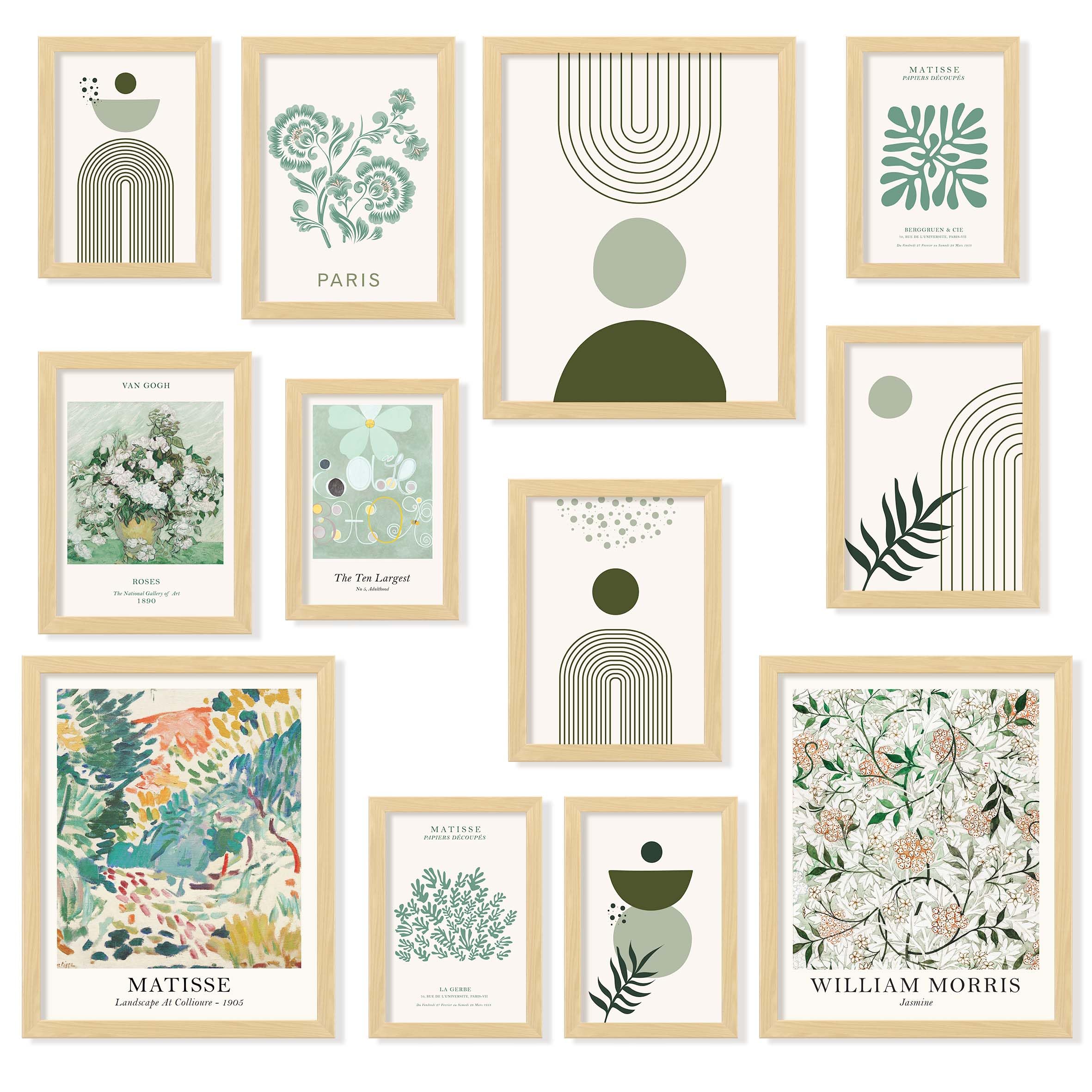 97 Decor Sage Green Room Decor Aesthetic - Sage Green Wall Decor, Sage Matisse Wall Art Prints, Green Posters Wall Collage, Pastel Aesthetic Pictures for Teen Girls Dorm Bedroom (8x10 Unframed)