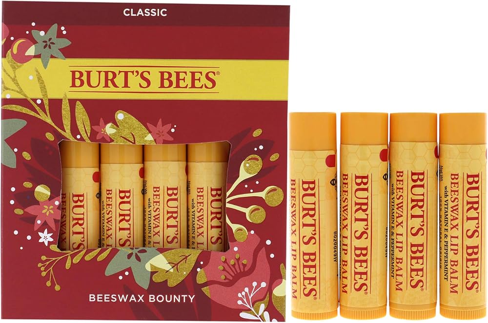 Burt's Bees Beeswax Bounty Lip Balm Kit 4 x 0.15 oz Classic Unisex White