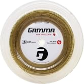 Gamma Sports Live Wire XP Tennis Racket String Multifilament Series- Firmer, More Crisp Feel For Natural Gut-Like Playability - 16L or 17 Gauge (Black, Natural)