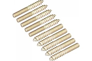 uxcell M5x40mm Hanger Bolts, 20pcs Double Ended Thread Dowel Screws for Wood Furniture