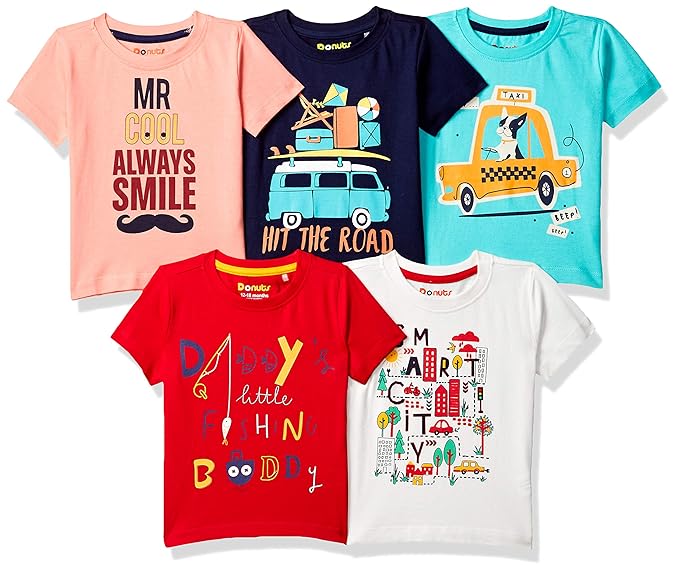 Baby-Boys Regular fit T-Shirt (Pack of 5)