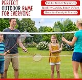 Unibos Badminton Set with Net and Poles Garden 4 Player Outdoor Kit view 8