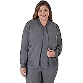 Hanes Women's Scrubs Zip-Up Bomber Jacket