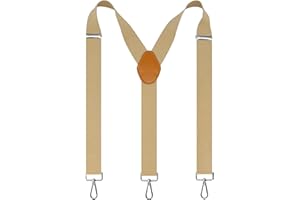 Cedrainy Suspenders for Men 3 Swivel Hooks 1.4 Inch Wide Adjustable Elastic Braces with Heavy Duty Belt Loops