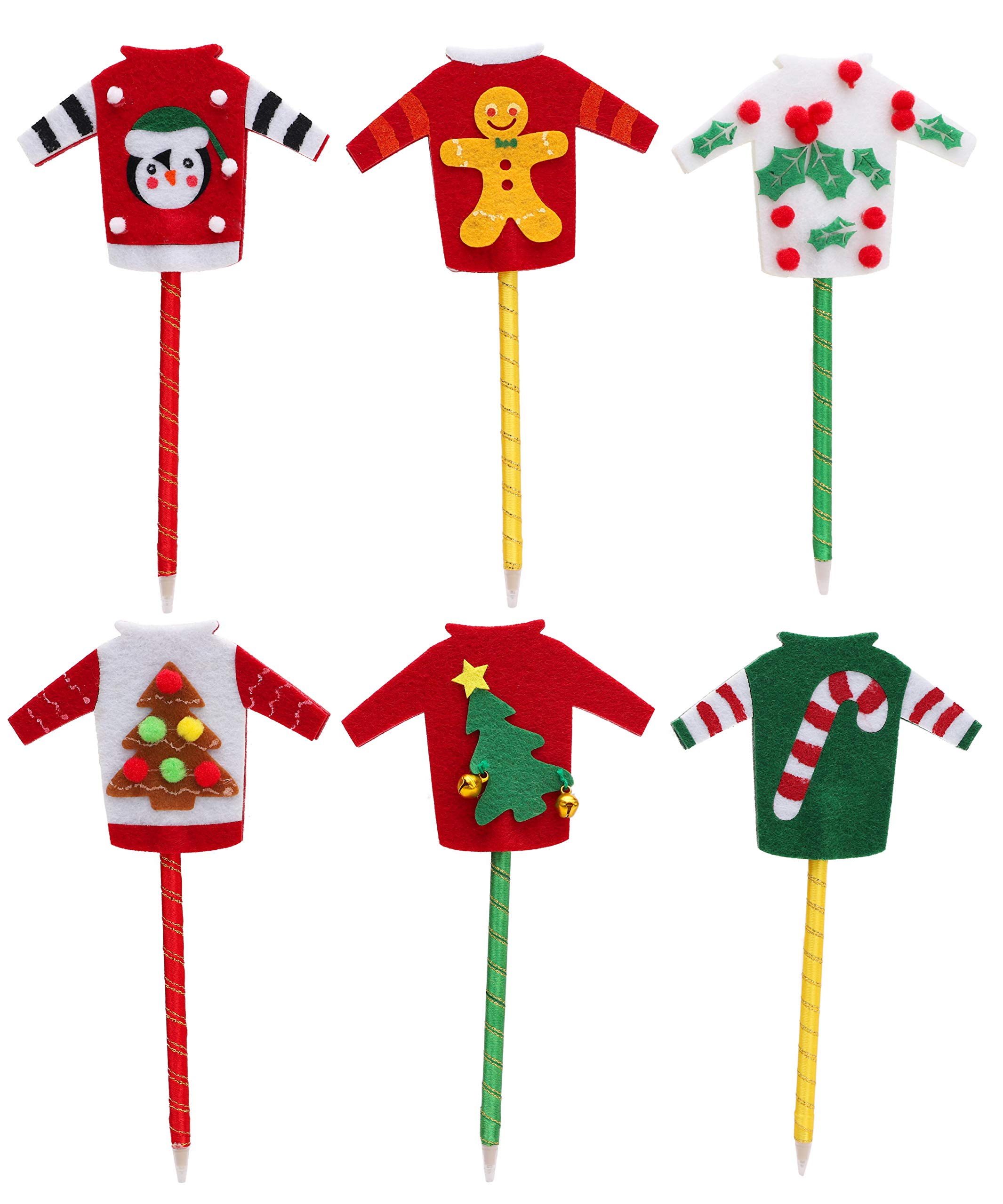 Toyland® Christmas Jumper Pens - Pack of 6 - Novelty Christmas Gifts - Stocking Fillers