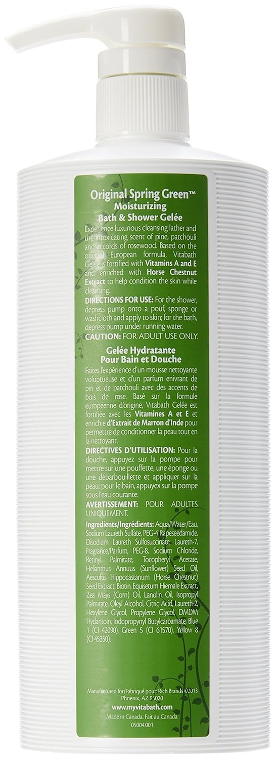 Vitabath Moisturizing Bath & Shower Gelee, Original Spring Green 32 oz (900 g) : Bath And Shower Gels : Beauty