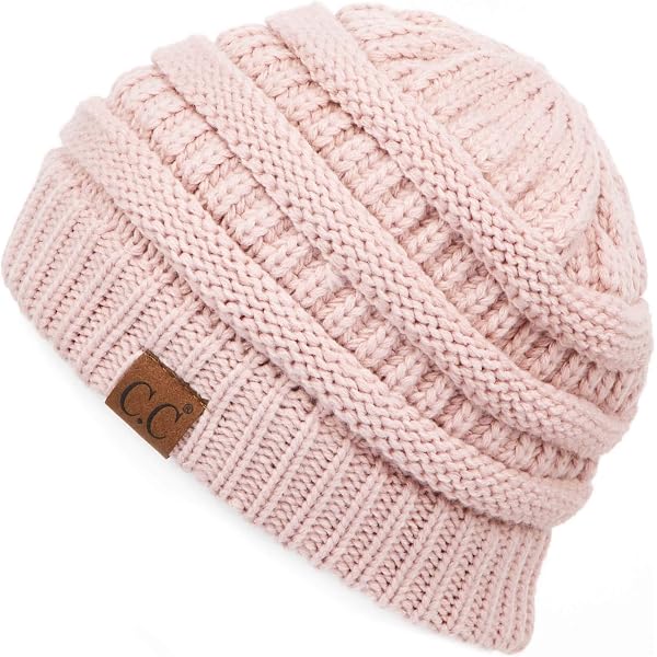 C.C Exclusives Cable Knit Beanie - Thick & Chunky Soft Winter Hat (Natural Grey)
