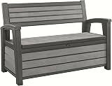 Keter Hudson Bench 2-in-1 Garden Storage Box Seat 227L Anthracite Weatherproof view 1
