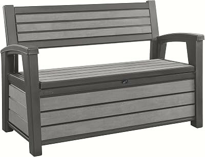 Keter Hudson Bench 2-in-1 Garden Storage Box Seat 227L Anthracite Weatherproof