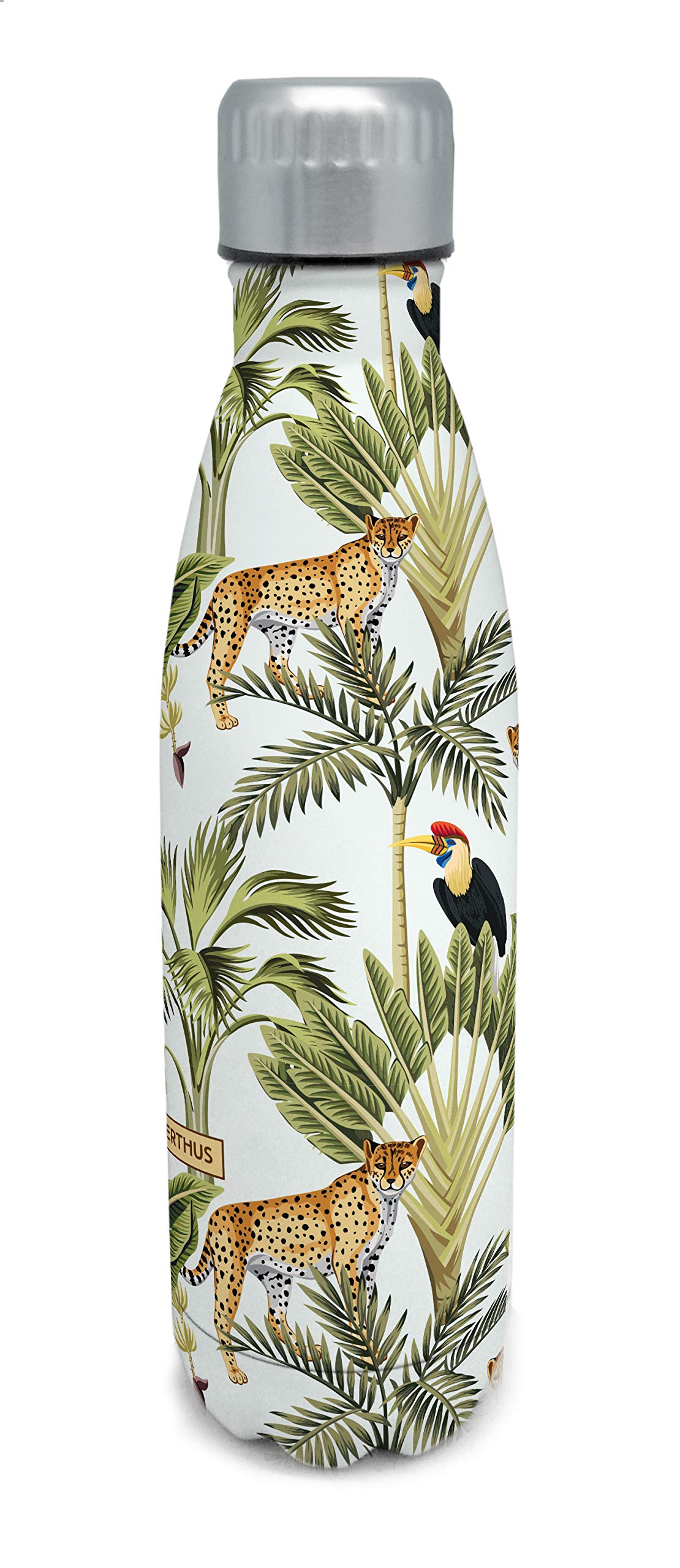 Nerthus Double wall flask for hot and cold liquids. BPA 500 ml stainless steel, with jungle design, Original