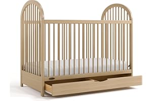 Graco Olivia 3-in-1 Convertible Crib with Drawer (Driftwood) – Converts from Baby Crib to Toddler Bed and Daybed, GREENGUARD Gold Certified, Baby Safety Alliance Verified, Easy Assembly