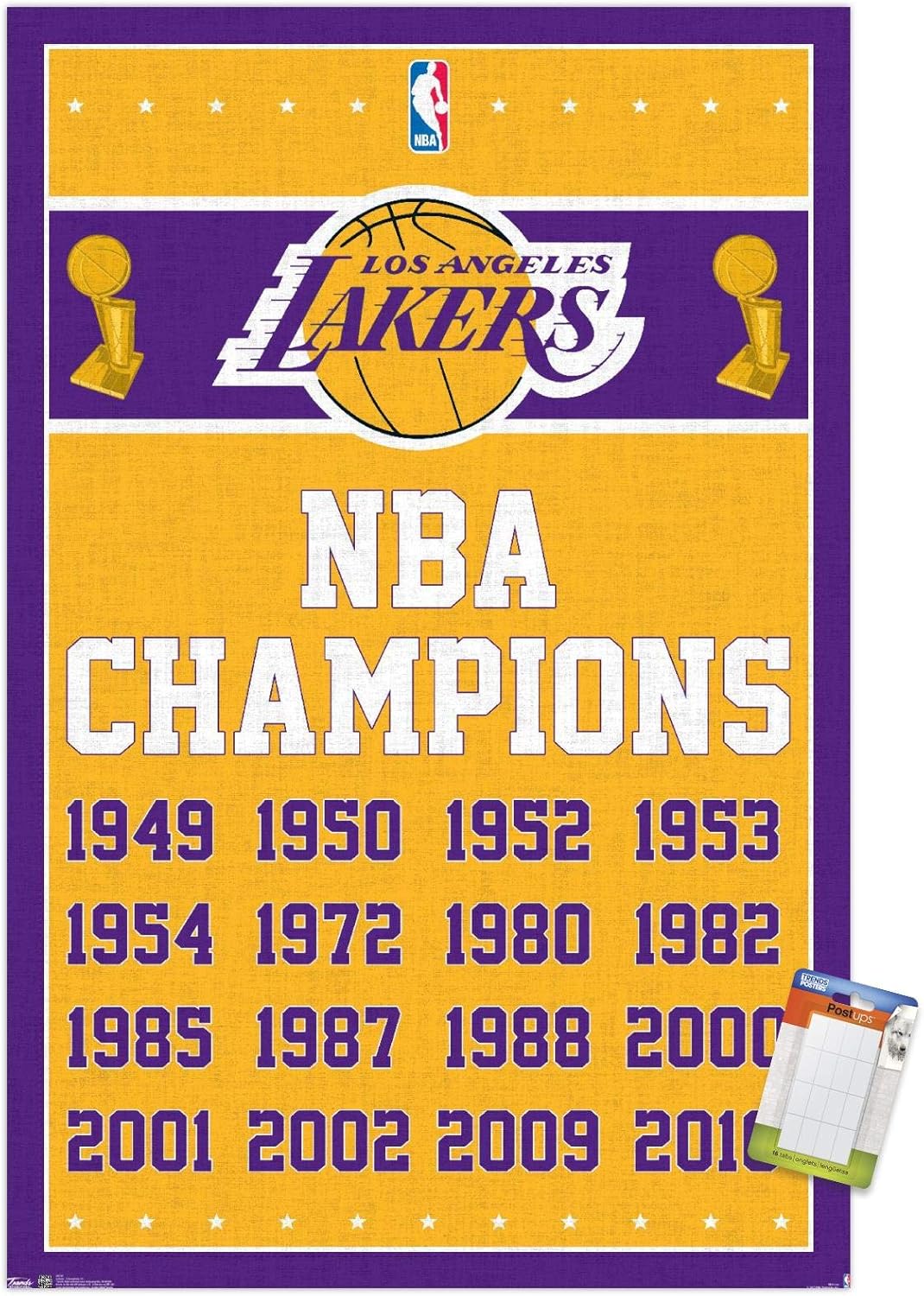 Amazon Com Trends International Nba Los Angeles Lakers Champions 13 Wall Poster 14 725 X 22 375 Premium Poster Mount Bundle Home Kitchen