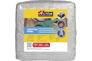 Activa CelluClay Instant Paper Mâché, White, 2lb (900g) | Super Fine Sculpting & Texturing Material for Arts & Crafts