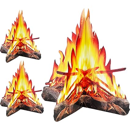 12 Inch Tall Artificial Fire Fake Flame Paper 3d Decorative