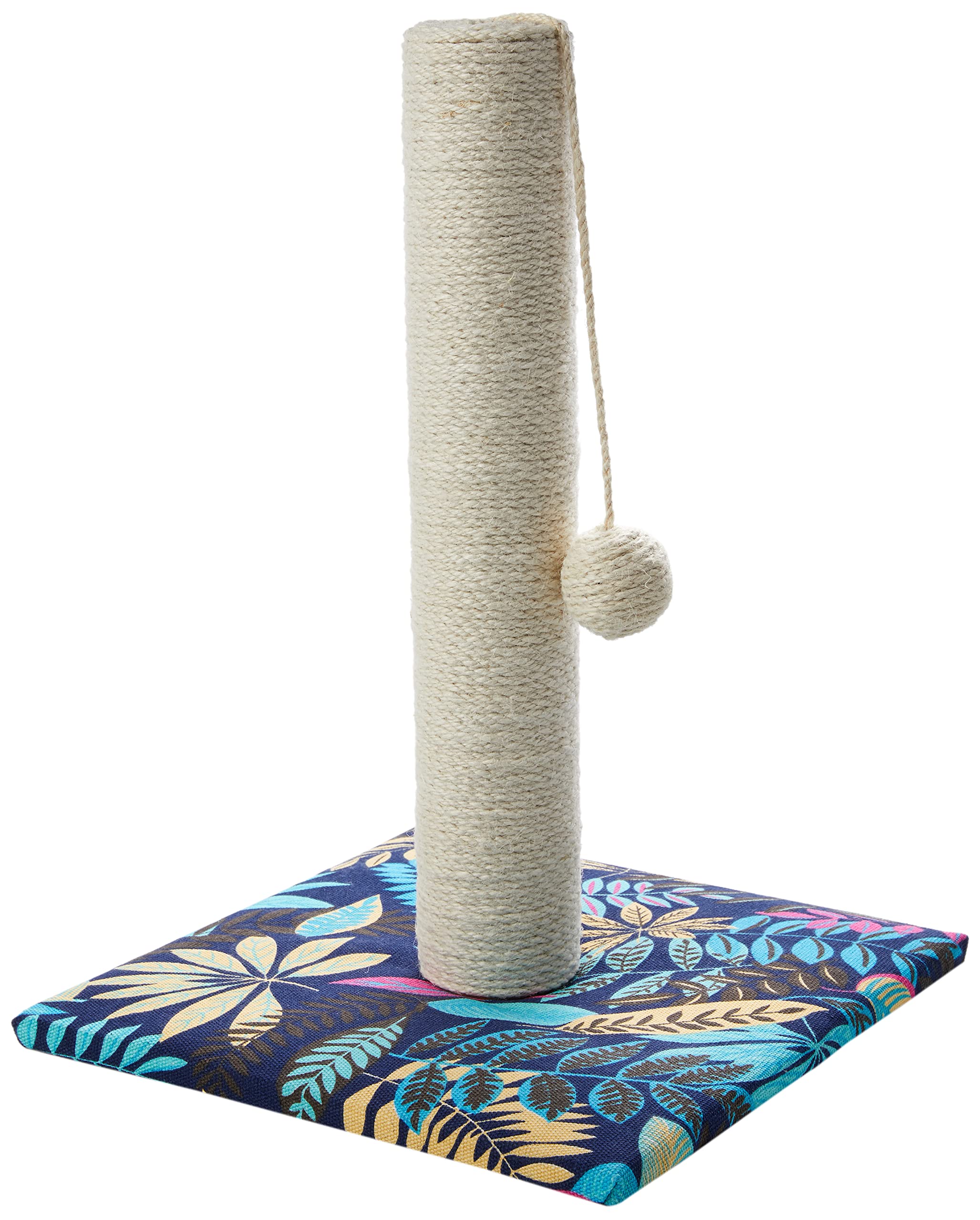 Croci Color Leafs - Scratching Post for Adult, Large and Small Cats, Mat with Tree and Rope with Cat Calming Toy Ball, Cardboard Scratcher, Accessories and Games for Pets at Home,42cm - con palla
