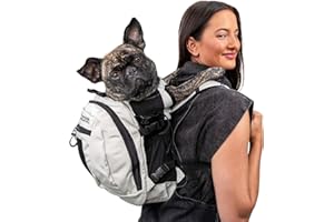 K9 Sport Sack Plus 2 - Small, Light Grey - Ideal for Dogs 13-16” Long - Adjustable, Backpack-Style Carrier with Multi-Functional Storage Pack, Thick Shoulder Straps & Padded Back Panel