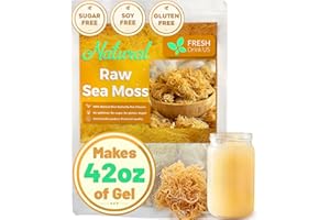 FRESHDRINKUS Premium - Natural Sea Moss, Make 42oz of Gel, Goldne Raw Sea Moss Dried, 100% Natural & Pure, Wildcrafted, Sundried, Caffeine Free, Sugar Free, Gluten Free, Vegan, Mineral Rich, Golden Sea Moss