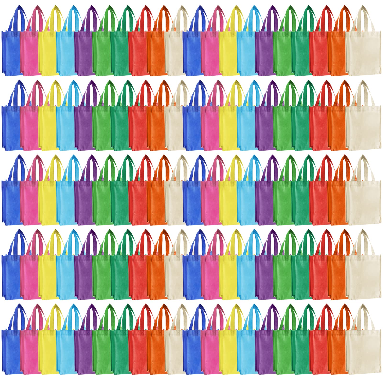 Jexine 100 Pcs Non Woven Bags Reusable Gift Bag