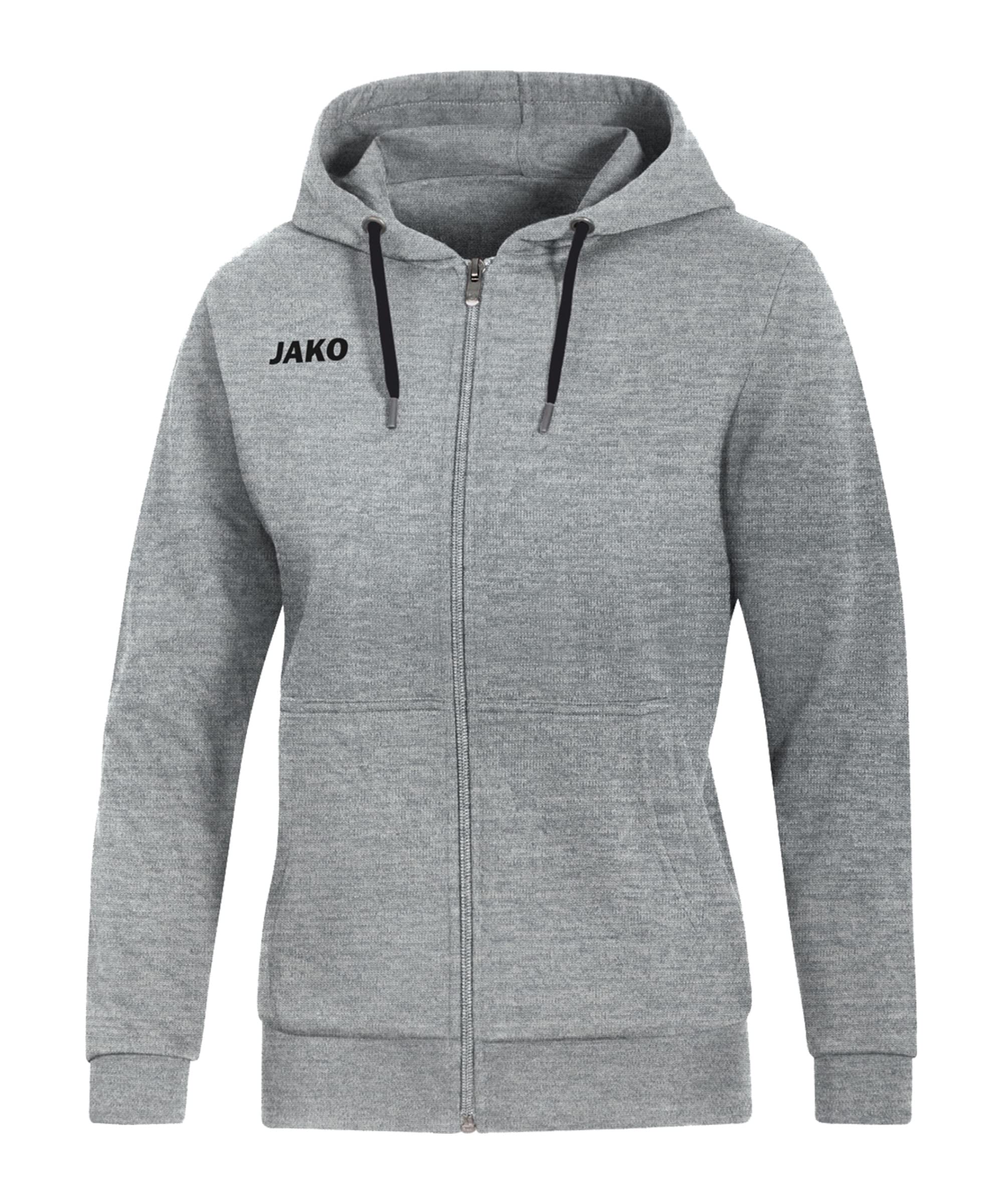 JAKO Women's Base Hooded Jacket, womens, Hooded jacket, 6865, Mottled light grey, 42 — image 1