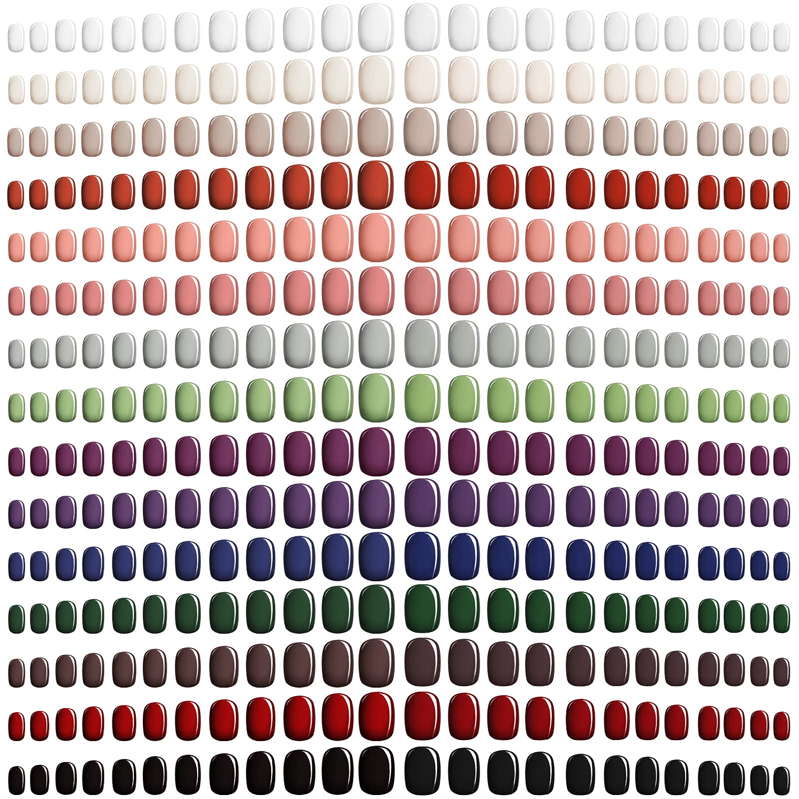 360 Pieces Women Short Press on Nails Square Artificial False Nails sitck On Nails Set Glossy Pure Color Fake Nail Pack Full Cover Fingernails Medium Length Fake Nails for Girl(Fresh Color)