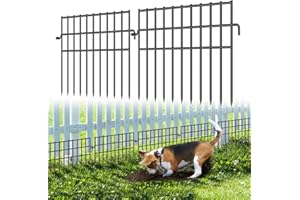 DYEMAIR 37ft (L) X 13in (H) Garden Animal Barrier Fence, 26 Pack No Dig Dog Fence Border, 1.44in Gap Decorative Fences, Rustproof Metal Wire Garden Border Fence for Dog, Rabbits Ground Stakes