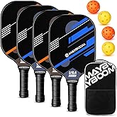 Mayboom Pickleball Paddles Set of 2 or 4, USAPA Approved Pickleball Set with 4 Pickleball Balls and Pickleball Bag, Fiberglass Pickle Ball Rackets 2 Pack for Beginner