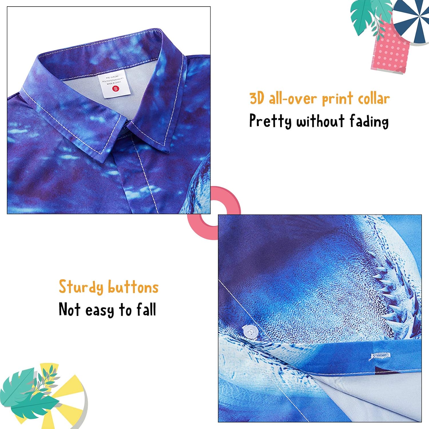 uideazone Boys Hawaiian Shirts Novelty Printed Funky Short Sleeve Button Down Shirt Kids Aloha Luau Shirt 7-14T: Clothing