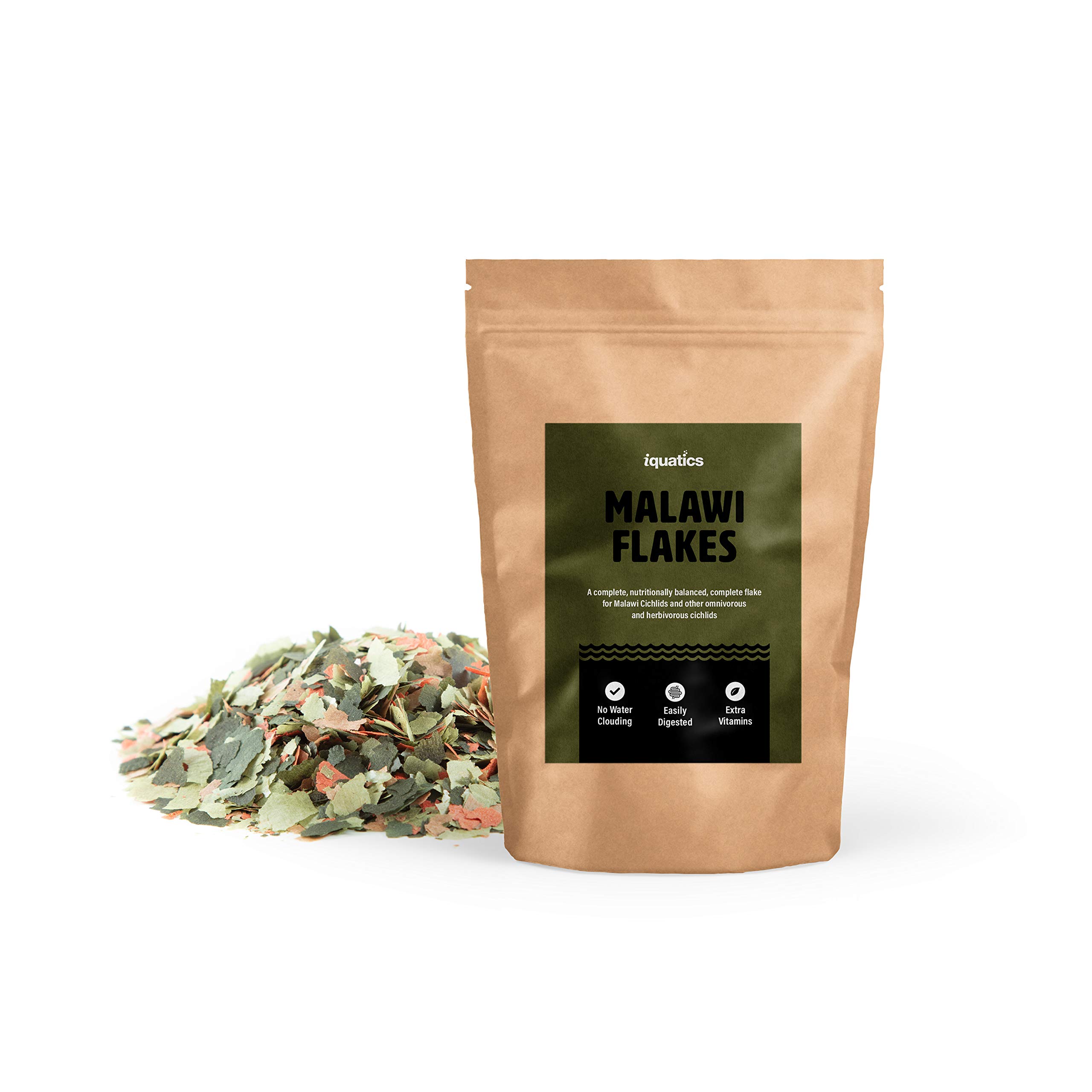 iQuatics Tropical Malawi Flake Food With Added Vitamins and Minerals - 200g