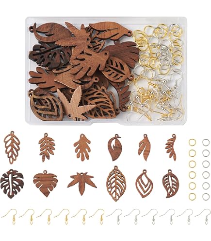 296 Pieces Wooden Dangle Earring Set Unfinished Wooden...