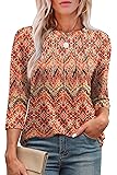 XIEERDUO 3/4 Length Sleeve Summer Tops for Women