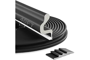 Bantie 40FT Kerf Weather Stripping Door Seal Sound Proof Weather Strips Seal Strip for Front Door Frame Soundproofing Exterior Door Insulation Gasket (with 4 Door Corner Seals)