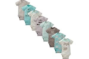 Gerber unisex-baby 8-pack Short Sleeve Onesies Bodysuits