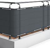Sol Royal PES Balcony Screen 90x500cm Anthracite Waterproof Privacy Netting view 1