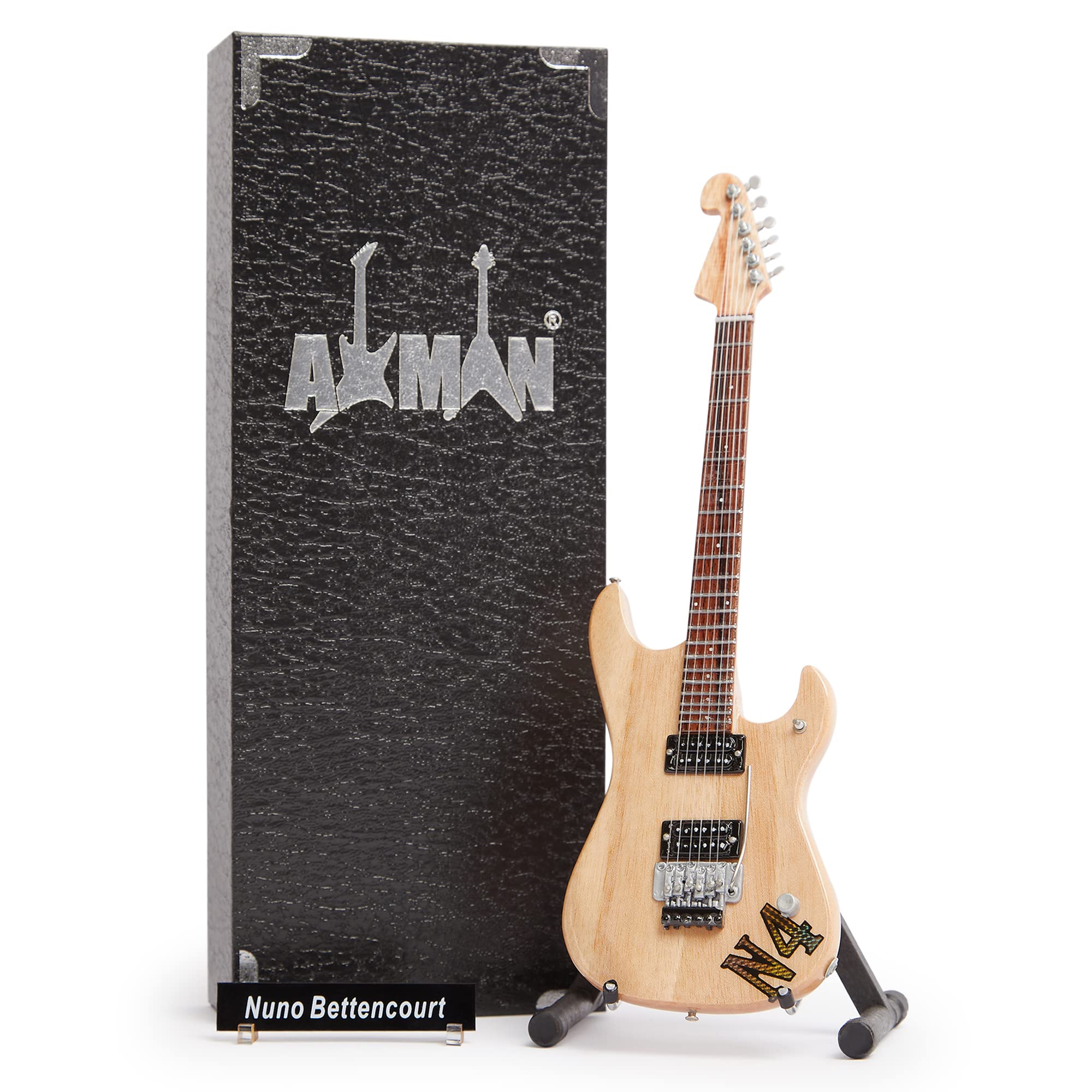 Axman Nuno Bettencourt - Miniature Guitar Replica - Music Gifts - Handmade Ornamental 1/4 Scale - Includes a Display Box, Name Tag and Miniature Guitar Stand