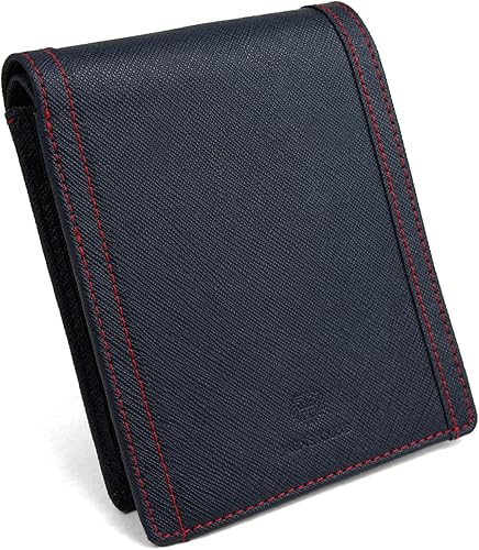 Amazon メンズクラブ Men S Club 二つ折り財布 メンズ 本革 牛革 角シボ 片マチ付き ステッチ ベーシック 財布 丈夫 スタイリッシュ 紳士 シンプル ビジネス フォーマル 父の日 ネイビー E Mono イーモノ 財布