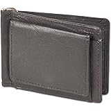 RimbaldiPremium - Small purse with dollar-clip and foreign coin case made from soft calf leather in Black