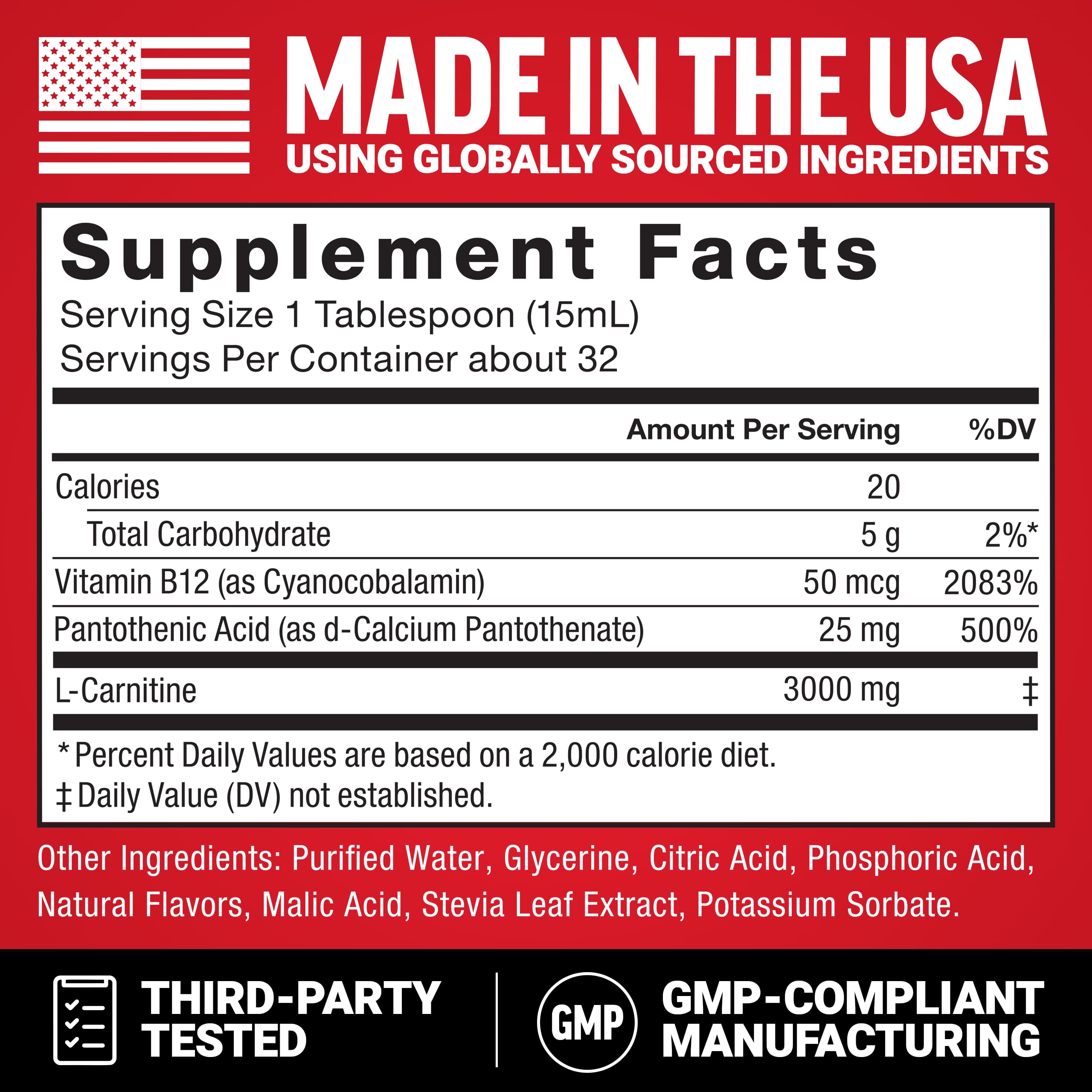 Force Factor L-Carnitine Liquid 3000mg, Maximum Strength Supplement to Support Fat Metabolism, Cellular Energy & Muscle Recovery, High Absorbing, Non-GMO, Berry Flavor, 16 oz Bottle