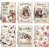 TecUnite 6 Pcs Horse Kitchen Towels Set Funny Floral Tea Towels Gifts for Horse Lovers Dish Towels Decorative Horse Hand Towel for Bathroom Cleaning Drying Tasks Women Mom Housewarming Gifts Decor