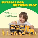 JOYIN 25 in 1 Construction Truck Playset with Sounds Lights Carrier Truck view 4
