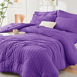 HYMOKEGE Dark Purple Full Size Comforter Sets
