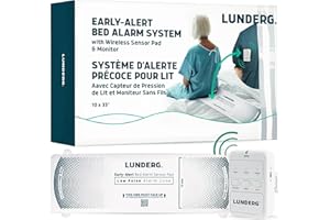 Lunderg Early Alert Bed Alarm for Elderly Adults - Wireless Sensor Pad & Pager - with Pre-Alert Smart Technology - Safety Bed