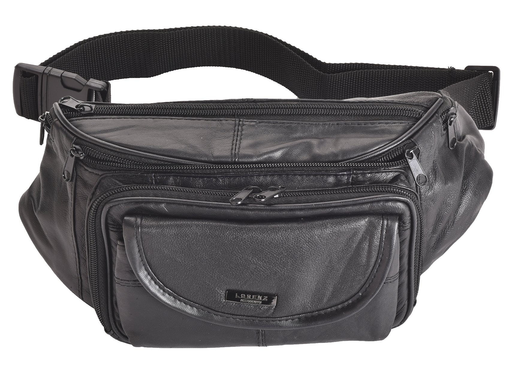 Genuine Leather Bumbag/Bum Bag Black - 1964